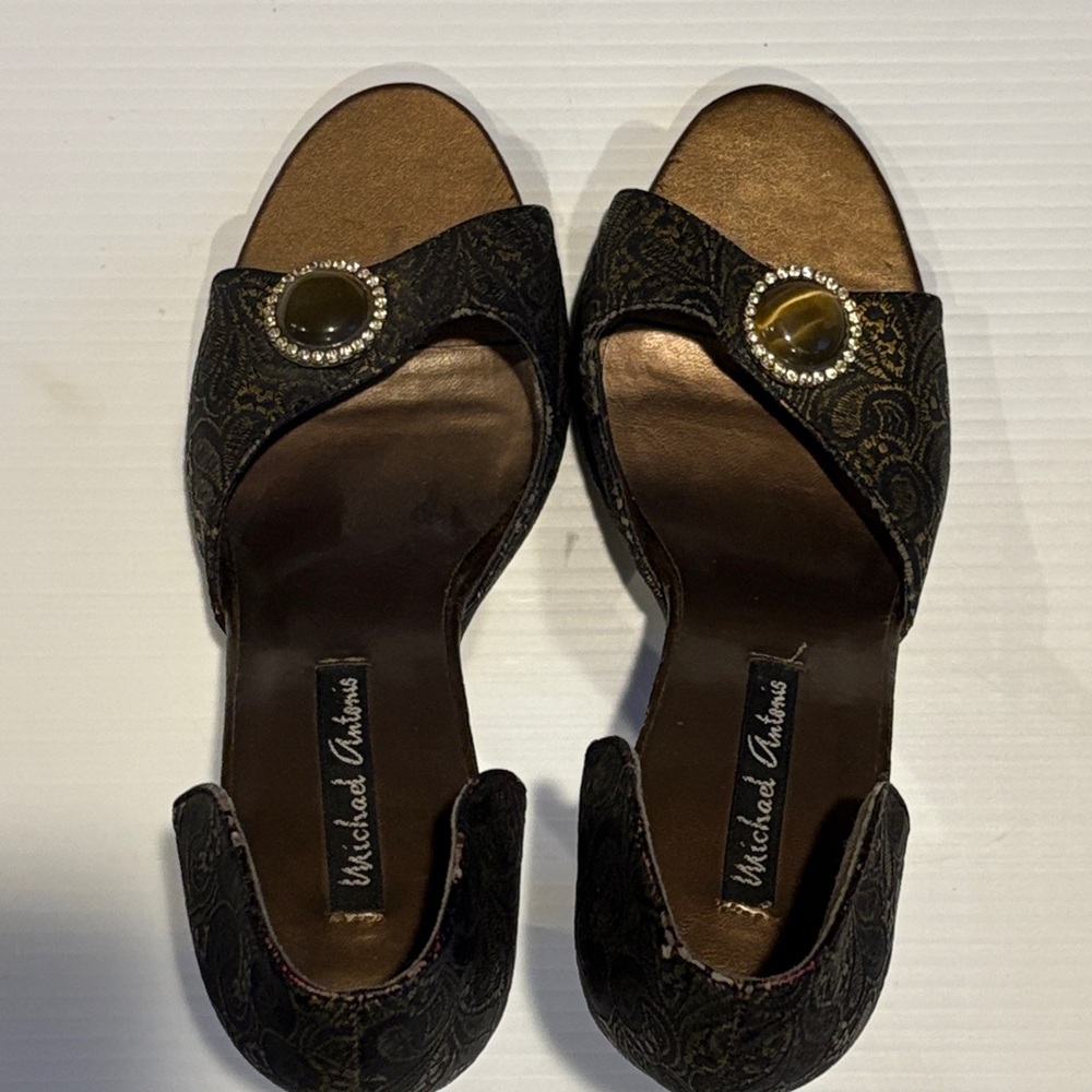 Michael Antonio Black and Gold Heels